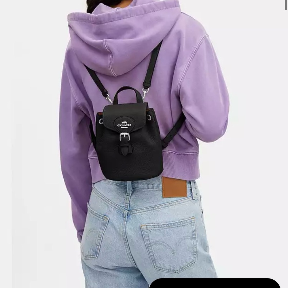 Coach Black Compact Backpack for Everyday Use